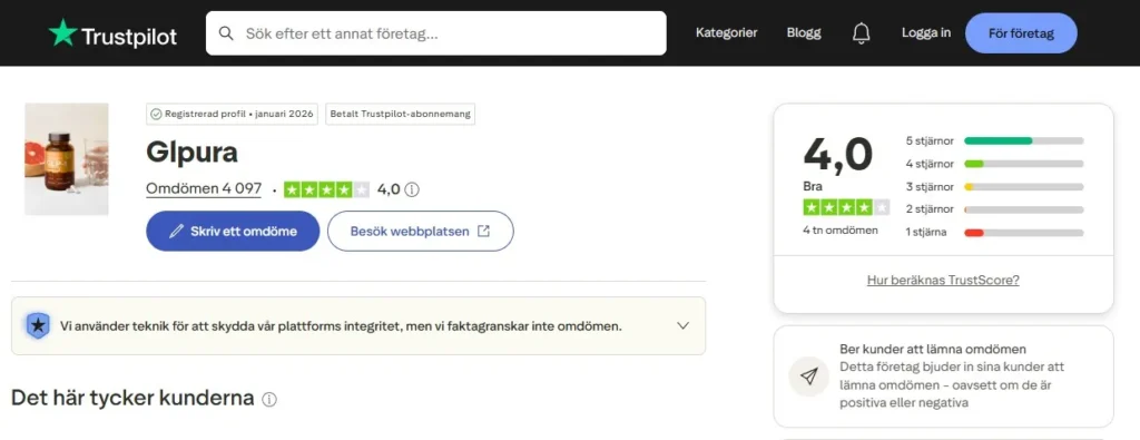 GLPura Trustpilot